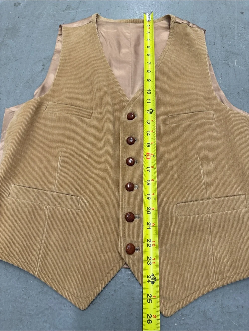 VTG Men's Three-Piece Corduroy Suit in Mustard - Classic Vest, Jacket & Pants 42